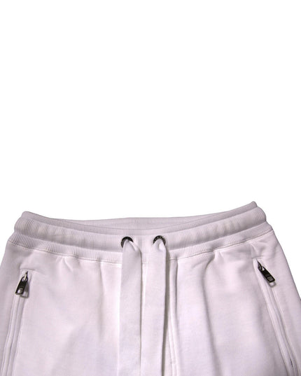 Dolce & Gabbana White Logo Tape Jogger Cotton Sweatpant Pants