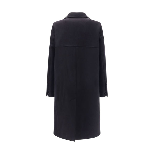 Rick Owens Black Fleece Wool Coat