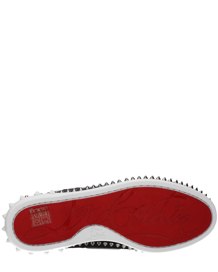 Christian Louboutin Black Leather Slip-On Loafers