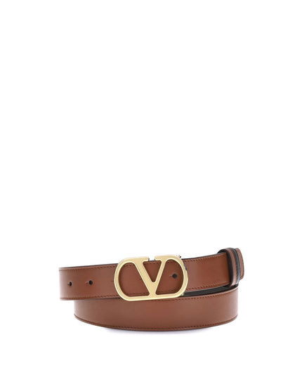 Valentino Garavani Brown Calf Leather Bos Taurus Regular Belt