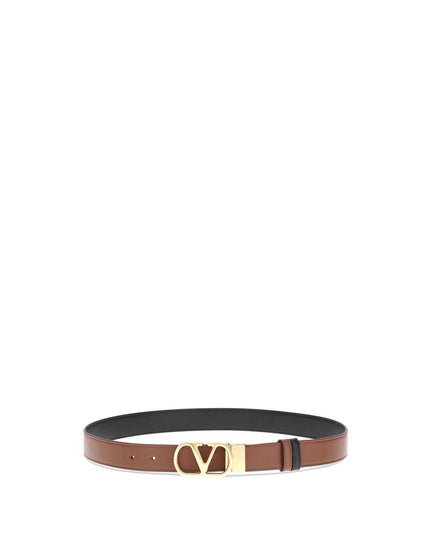 Valentino Garavani Brown Calf Leather Bos Taurus Regular Belt