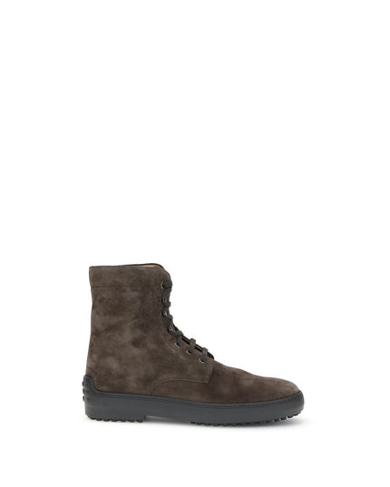 Tod's Brown Leather Lace-Up Boots