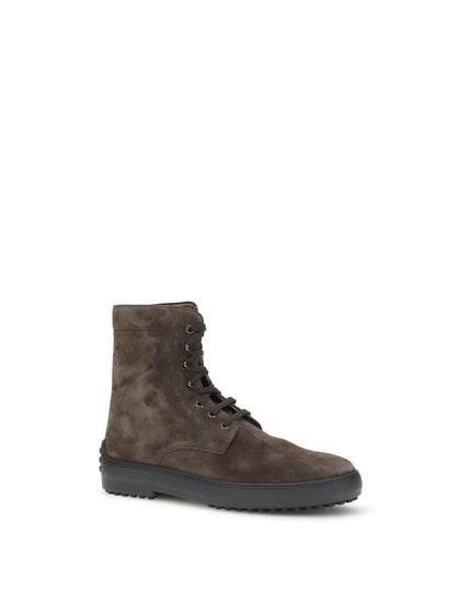 Tod's Brown Leather Lace-Up Boots