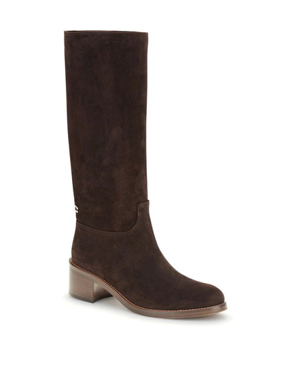 Carel Paris Brown Leather High Heel Boots