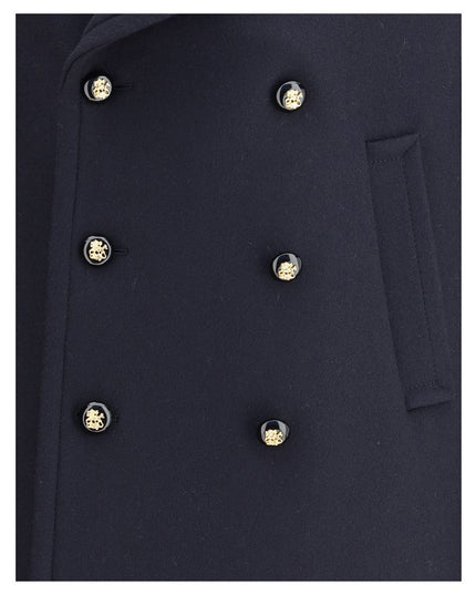 Valentino Blue Fleece Wool Coat
