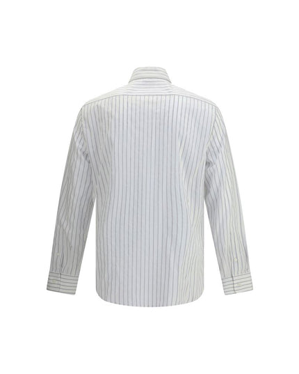 Brunello Cucinelli White Cotton Pattern Shirt
