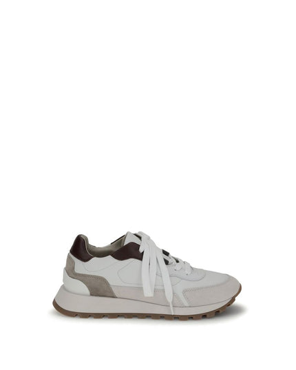 Brunello Cucinelli White Leather Athletic Sneakers