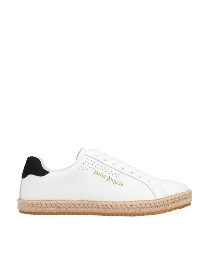 Palm Angels White Calfskin Low Top Sneakers