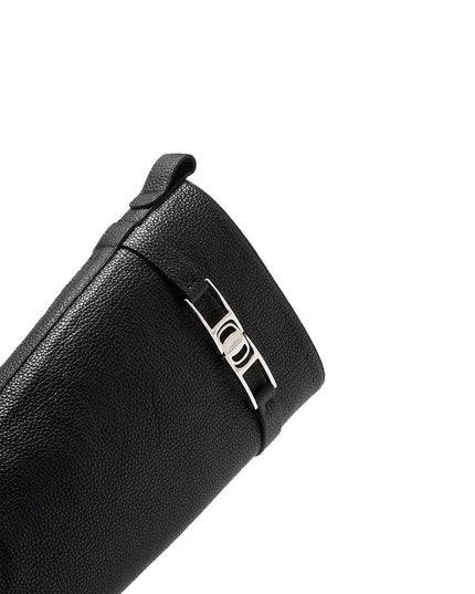 Salvatore Ferragamo Black Calfskin Lace-Up Boots