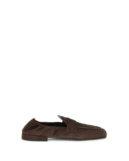 Prada Brown Lamb Ovis Aries Aries Slip-On Loafers