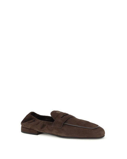 Prada Brown Lamb Ovis Aries Aries Slip-On Loafers