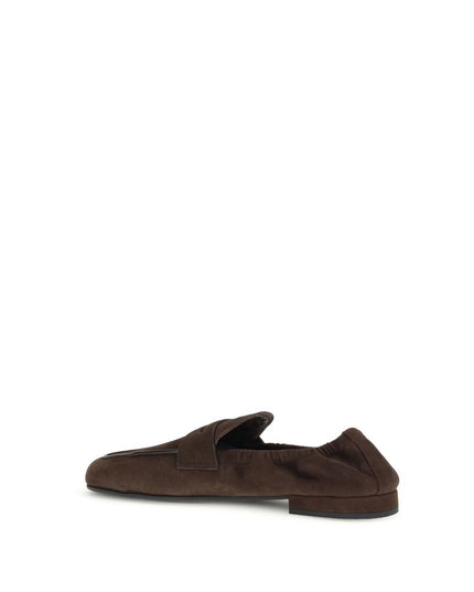 Prada Brown Lamb Ovis Aries Aries Slip-On Loafers