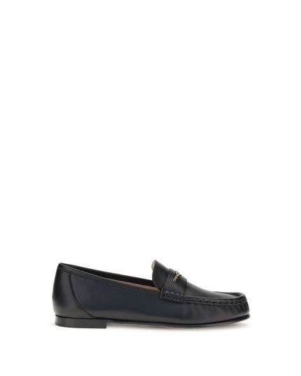 Chloé Black Calf Leather Bos Taurus Slip-On Loafers