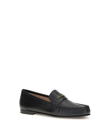 Chloé Black Calf Leather Bos Taurus Slip-On Loafers
