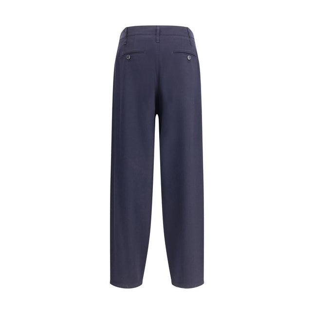 Giorgio Armani Blue Fleece Wool Casual Pants