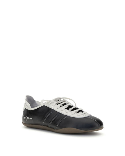 Y-3 Black Calf Leather Bos Taurus Low Top Sneakers