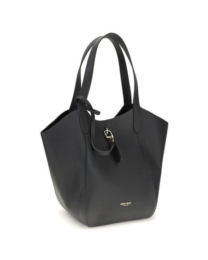 Giorgio Armani Black Calf Leather Bos Taurus Handbag