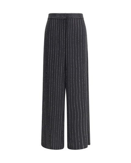 Giorgio Armani Black Silk Casual Pants
