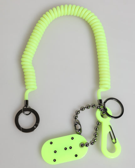 Dolce & Gabbana Green Springy Key Holder DG Logo Men's Keychain