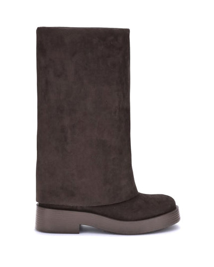 Casadei Brown Polyester Flat Boots