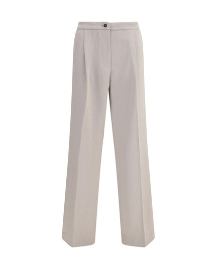 Cruna Beige Polyester Casual Pants