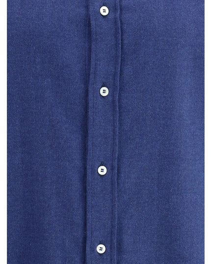 Brunello Cucinelli Blue Cotton Dress Shirt