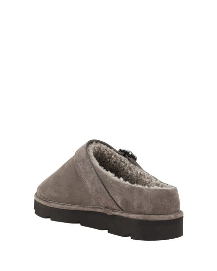 Brunello Cucinelli Gray Calf Leather Bos Taurus Clogs