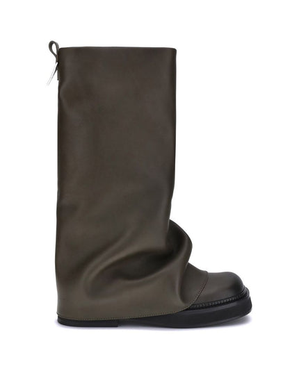 The Attico Brown Calf Leather Bos Taurus Ankle Boots