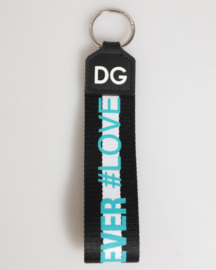 Dolce & Gabbana Multicolor Logo Polyester Brass Holder Keychain Keyring