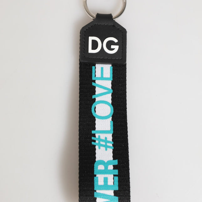 Dolce & Gabbana Multicolor Logo Polyester Brass Holder Keychain Keyring