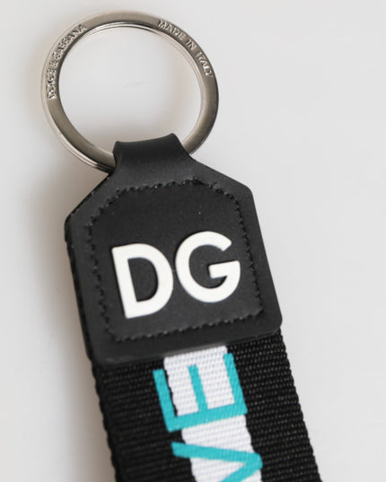 Dolce & Gabbana Multicolor Logo Polyester Brass Holder Keychain Keyring