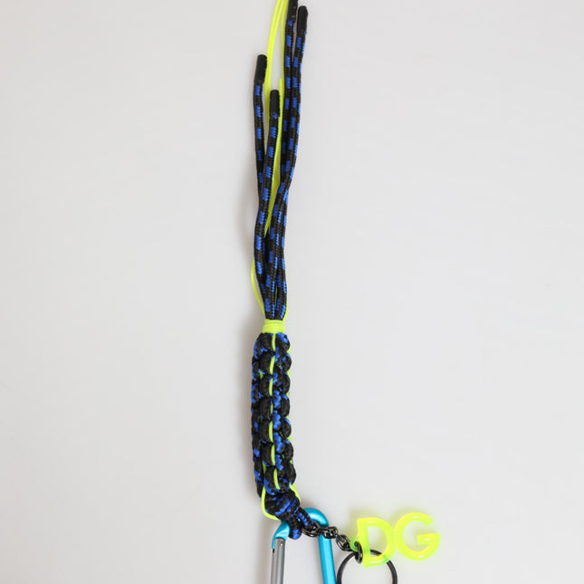 Dolce & Gabbana Multicolor Polyester Tape String DG Logo Keychain Keyring