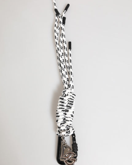 Dolce & Gabbana Multicolor Polyester Tape String DG Logo Keychain Keyring