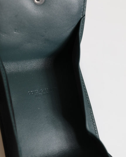 Dolce & Gabbana Dark Green Leather DG Logo Coin Purse Bag Charm Wallet