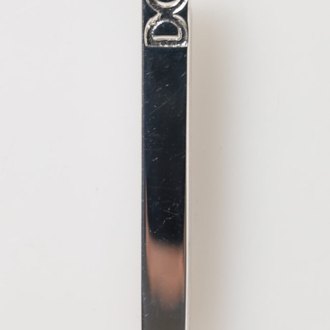 Dolce & Gabbana Silver Tone Brass Logo Branded Men Accessory Tie Clip Bar