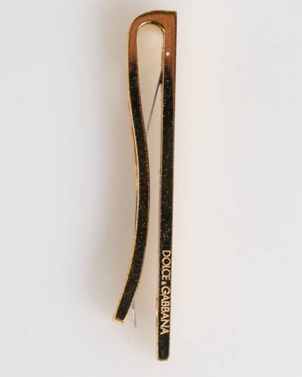 Dolce & Gabbana Gold Tone Brass Logo Branded Men Accessory Tie Clip Bar