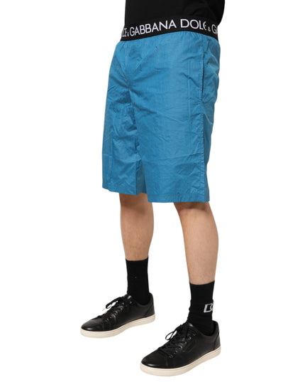 Dolce & Gabbana Blue Logo Waistband Beachwear Shorts Swimwear