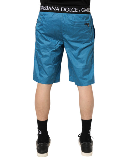 Dolce & Gabbana Blue Logo Waistband Beachwear Shorts Swimwear