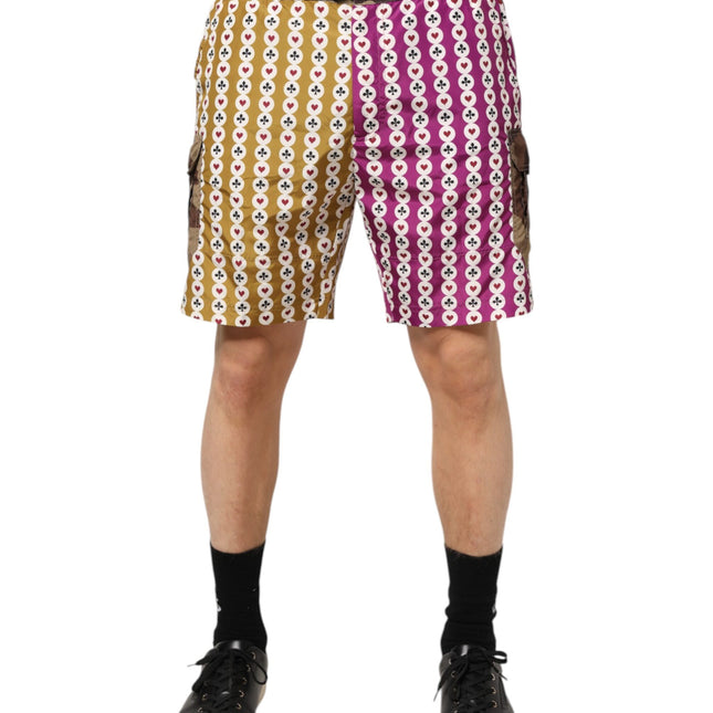 Dolce & Gabbana Multicolor Playing Card Camouflage Shorts Swimwear