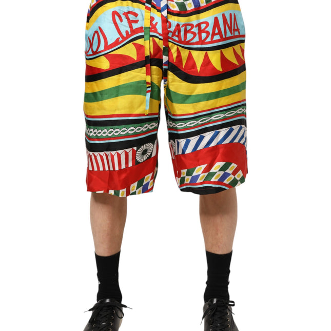 Dolce & Gabbana Multicolor Sicilian Carretto Shorts Swimwear