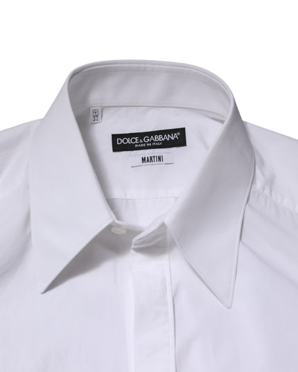 Dolce & Gabbana White Cotton MARTINI Long Sleeve Dress Shirt