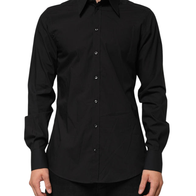 Dolce & Gabbana Black MARTINI Slim Fit Dress Formal Men Shirt