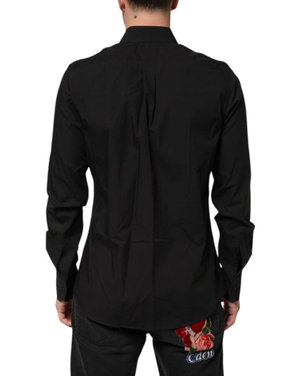 Dolce & Gabbana Black MARTINI Slim Fit Dress Formal Men Shirt