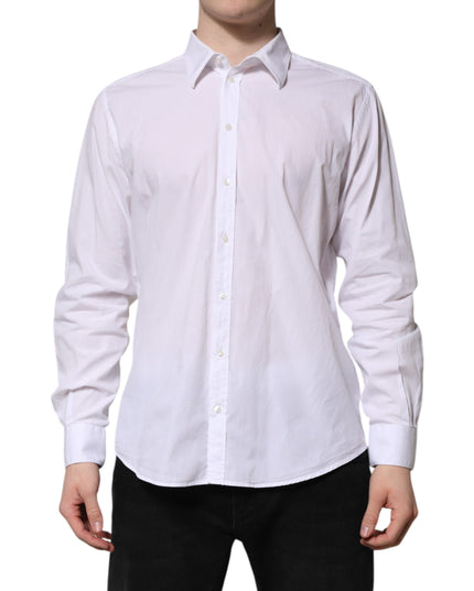 Dolce & Gabbana White Cotton STAFF Long Sleeves Forma Shirt