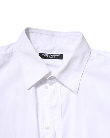Dolce & Gabbana White Cotton STAFF Long Sleeves Forma Shirt