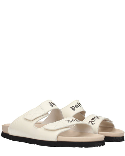 Palm Angels Beige Leather Slippers
