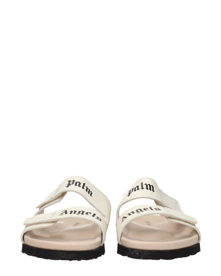 Palm Angels Beige Leather Slippers