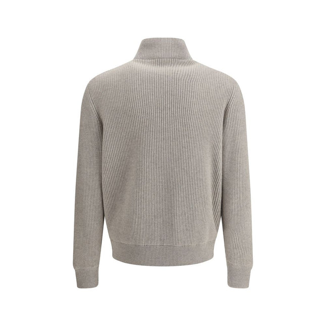 Brunello Cucinelli Gray Leather Jacket