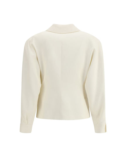 Alessandra Rich Cream Fleece Wool Blazer