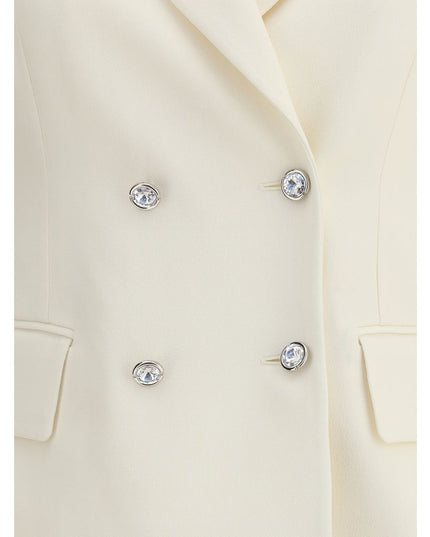 Alessandra Rich Cream Fleece Wool Blazer